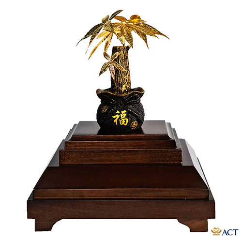 Chậu cây Kim Ngân dát vàng 24K - Quà Tặng Dát Vàng 24K - Công Ty TNHH V&T GOLD Việt Nam